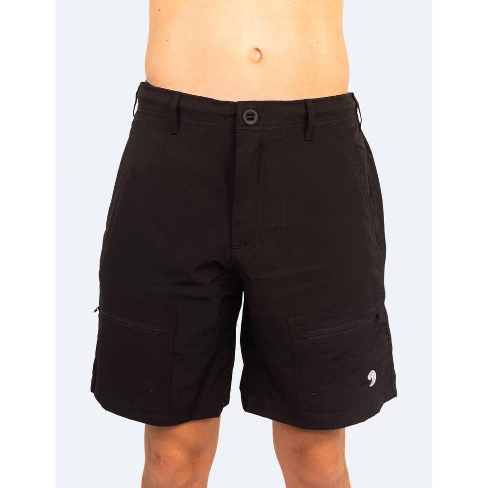 NEW DRY POCKET men's waterproof pocket castaway fishing shorts in black